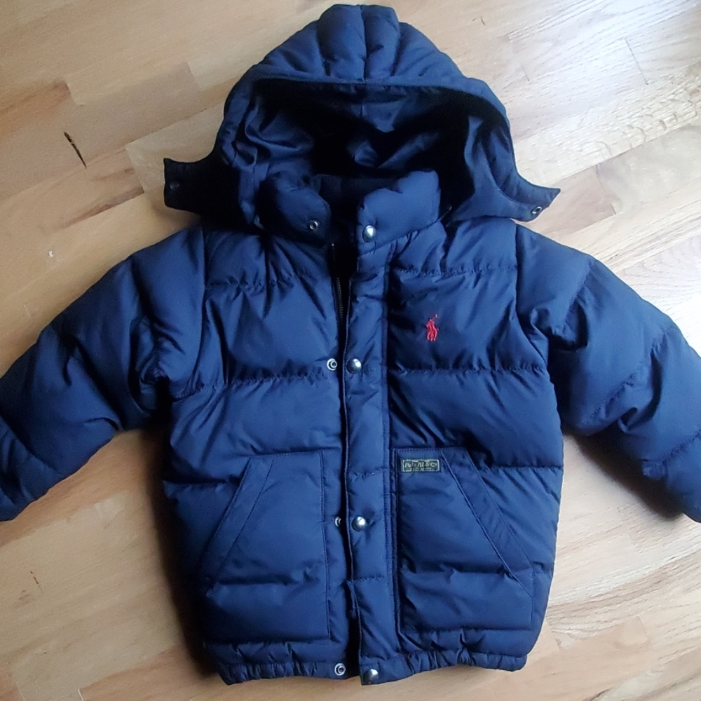 Ralph Lauren boys hooded down coat, sz 4 4T